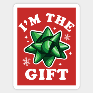 I'm the gift - Funny Ugly Christmas Sweater - Xmas Bow Sticker